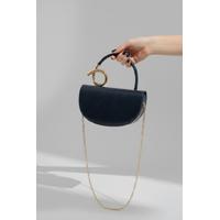 KADIN GOLD DETAYLI LACİVERT EL ÇANTASI